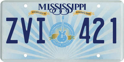 MS license plate ZVI421