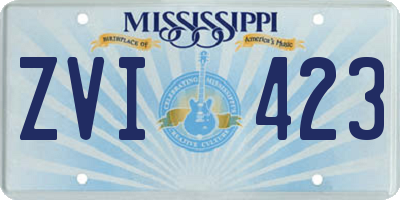 MS license plate ZVI423