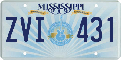 MS license plate ZVI431
