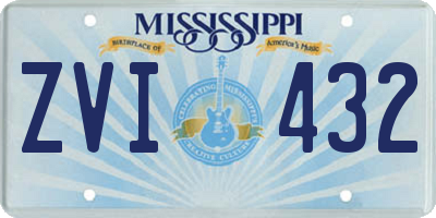 MS license plate ZVI432