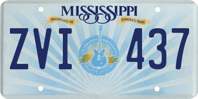 MS license plate ZVI437