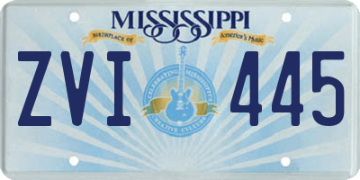 MS license plate ZVI445