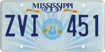MS license plate ZVI451