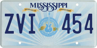 MS license plate ZVI454