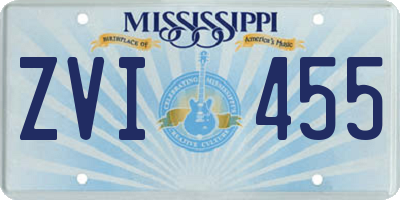 MS license plate ZVI455