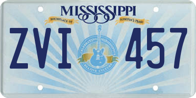 MS license plate ZVI457