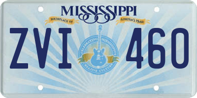 MS license plate ZVI460