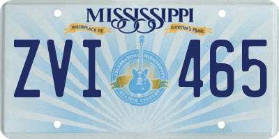 MS license plate ZVI465