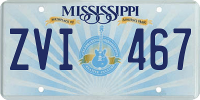 MS license plate ZVI467