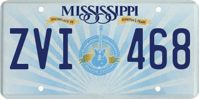 MS license plate ZVI468