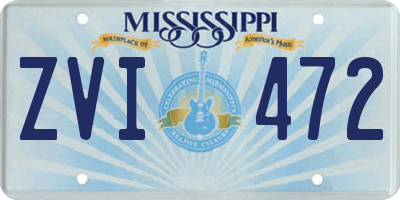MS license plate ZVI472