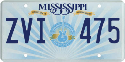 MS license plate ZVI475