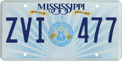MS license plate ZVI477
