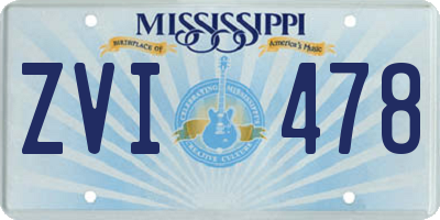 MS license plate ZVI478