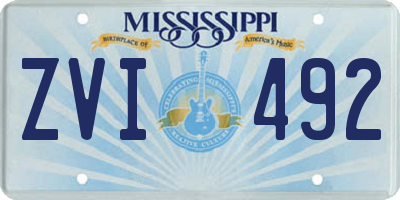 MS license plate ZVI492