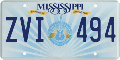 MS license plate ZVI494