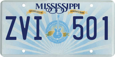 MS license plate ZVI501