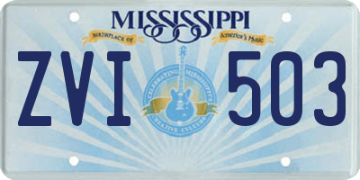 MS license plate ZVI503