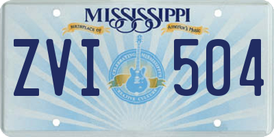 MS license plate ZVI504