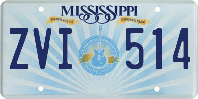 MS license plate ZVI514