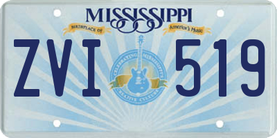 MS license plate ZVI519