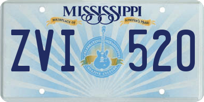 MS license plate ZVI520