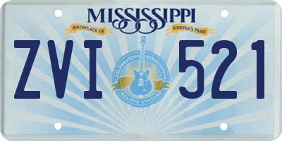 MS license plate ZVI521