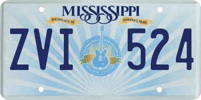 MS license plate ZVI524