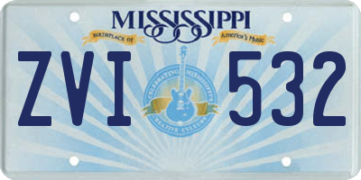 MS license plate ZVI532
