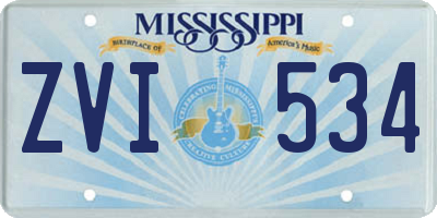 MS license plate ZVI534