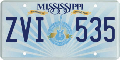 MS license plate ZVI535