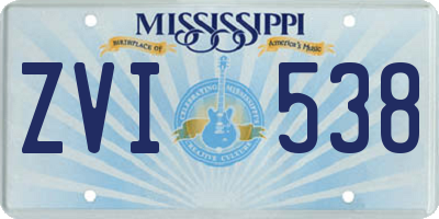 MS license plate ZVI538