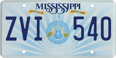 MS license plate ZVI540