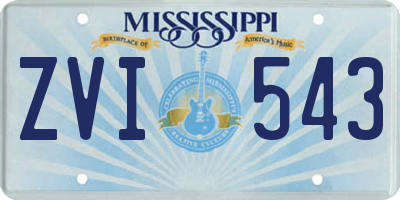 MS license plate ZVI543