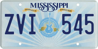 MS license plate ZVI545