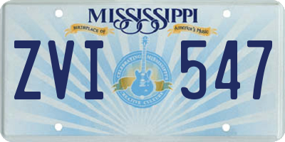 MS license plate ZVI547