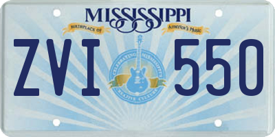 MS license plate ZVI550