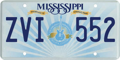 MS license plate ZVI552