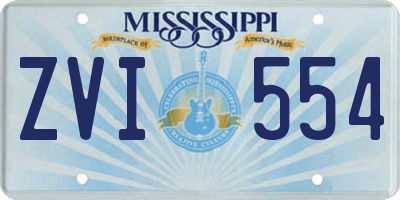 MS license plate ZVI554