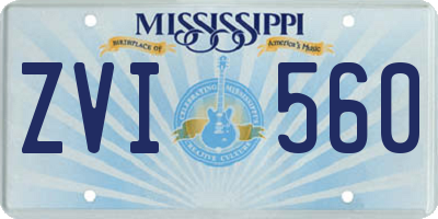 MS license plate ZVI560