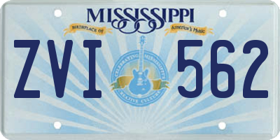 MS license plate ZVI562