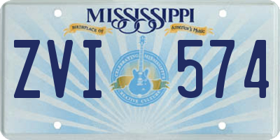 MS license plate ZVI574