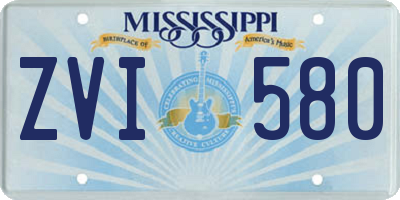 MS license plate ZVI580