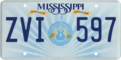 MS license plate ZVI597