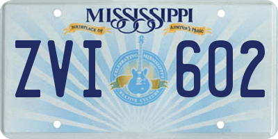 MS license plate ZVI602