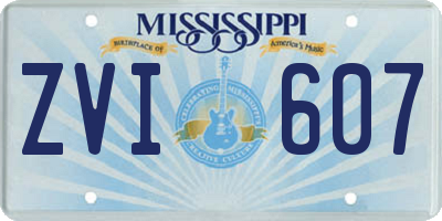 MS license plate ZVI607