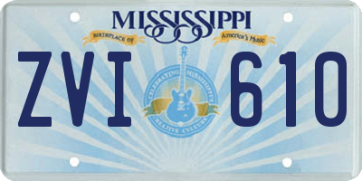 MS license plate ZVI610