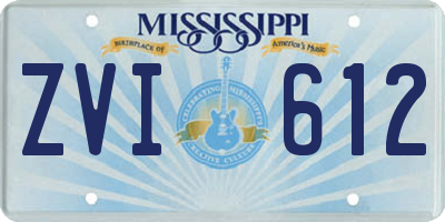 MS license plate ZVI612