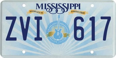 MS license plate ZVI617
