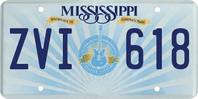 MS license plate ZVI618